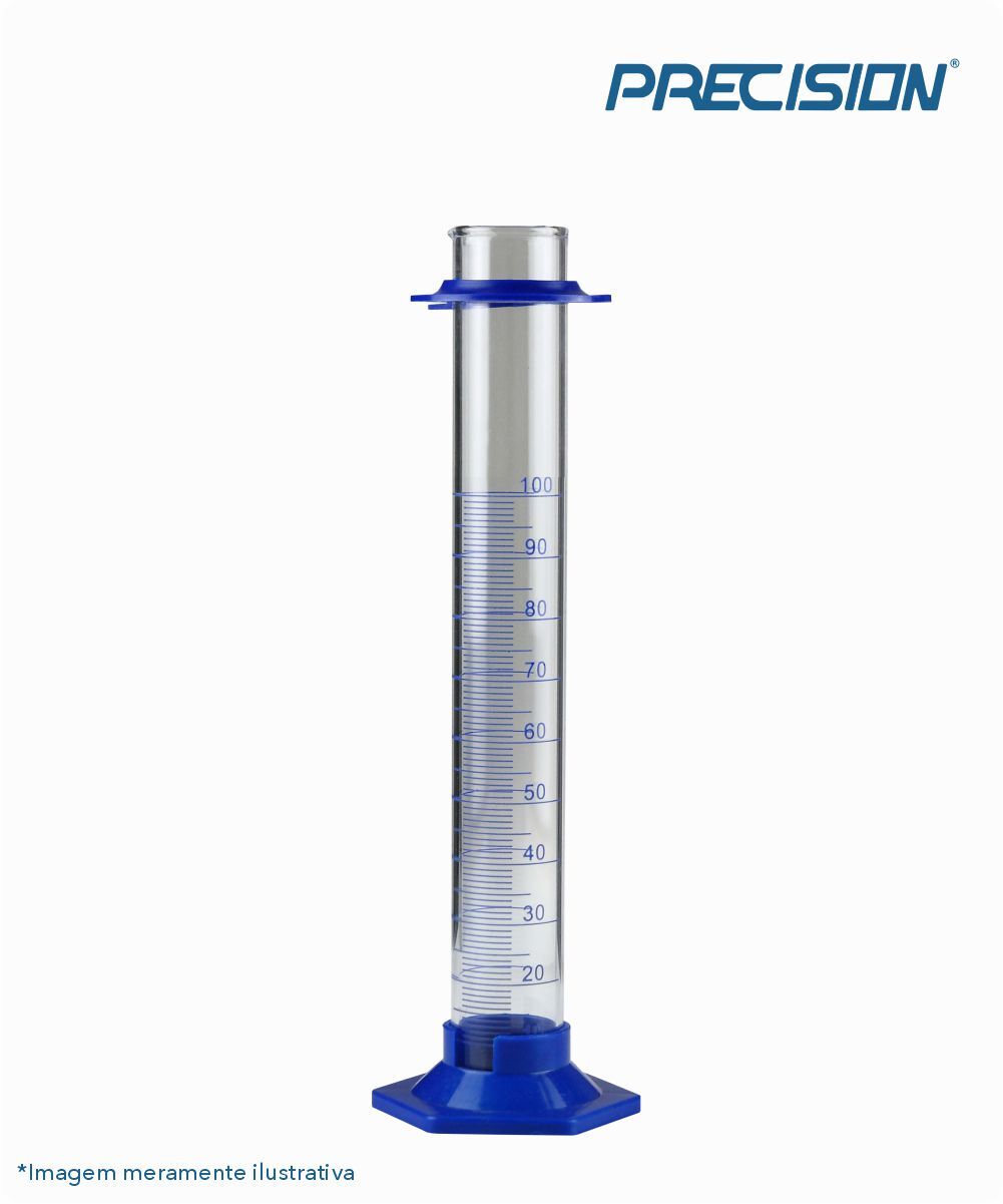 Proveta de vidro com base de plástico hexagonal  250mL